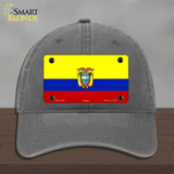 Ecuador Flag Novelty License Plate Hat Unconstructed Cotton / Charcoal