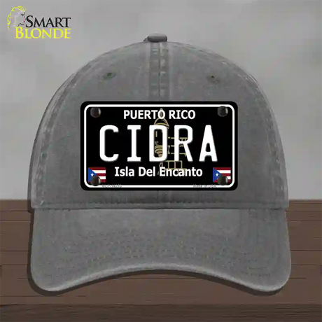 Cidra Puerto Rico Black Novelty License Plate Hat Unconstructed Cotton / Charcoal