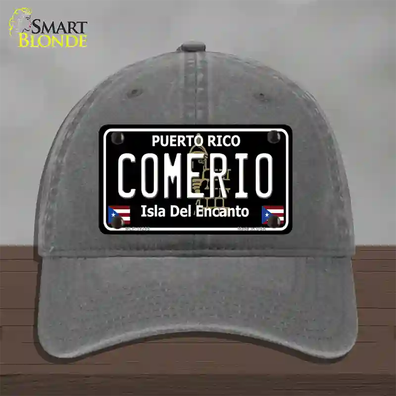 Comerio Puerto Rico Black Novelty License Plate Hat Unconstructed Cotton / Charcoal