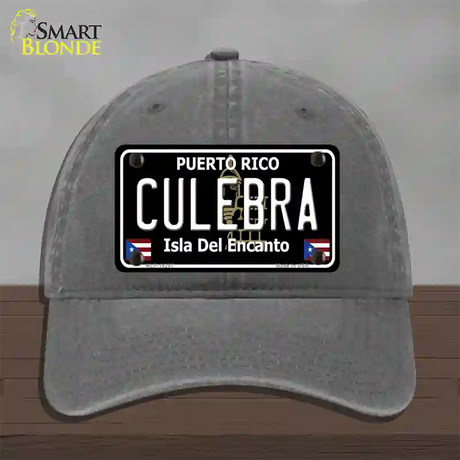 Culebra Puerto Rico Black Novelty License Plate Hat Unconstructed Cotton / Charcoal