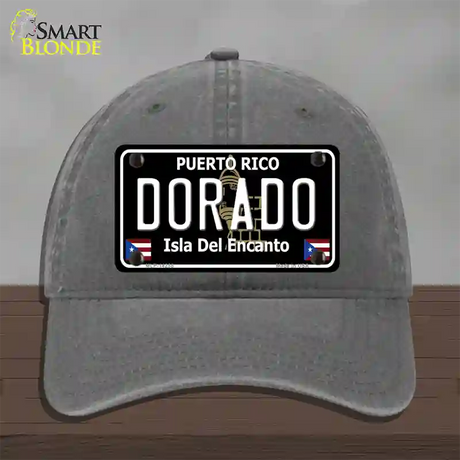 Dorado Puerto Rico Black Novelty License Plate Hat Unconstructed Cotton / Charcoal