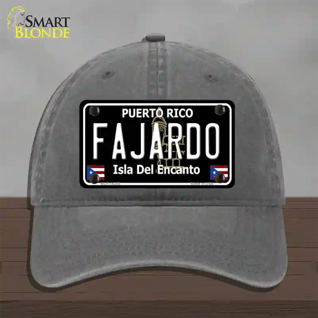 Fajardo Puerto Rico Black Novelty License Plate Hat Unconstructed Cotton / Charcoal