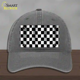 Waving Checkered Flag Novelty License Plate Hat Unconstructed Cotton / Charcoal