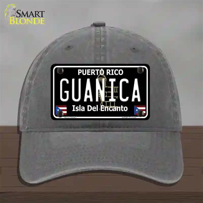 Guanica Puerto Rico Black Novelty License Plate Hat Unconstructed Cotton / Charcoal