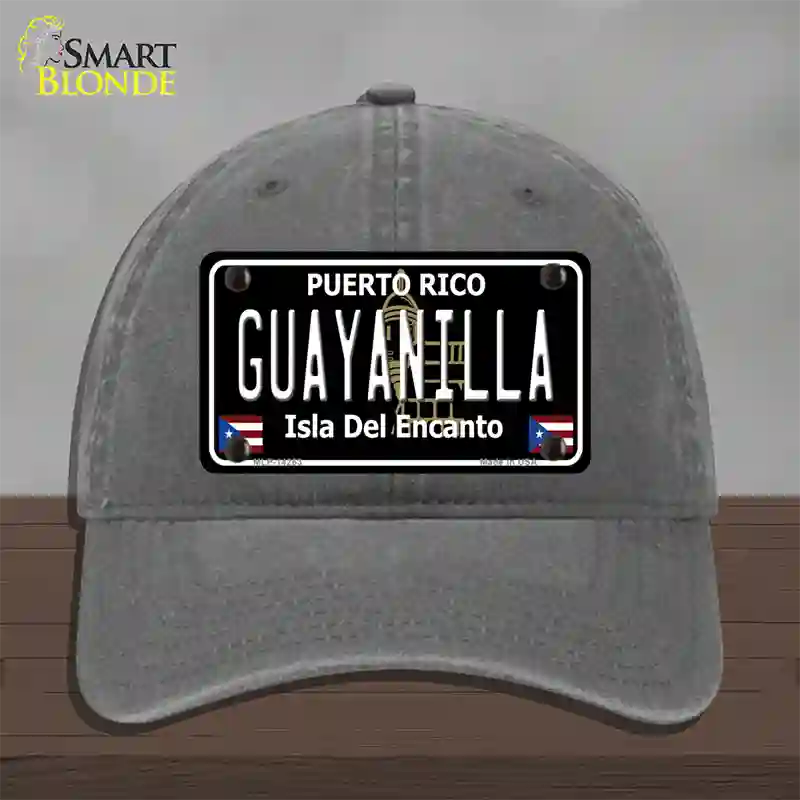 Guayanilla Puerto Rico Black Novelty License Plate Hat Unconstructed Cotton / Charcoal