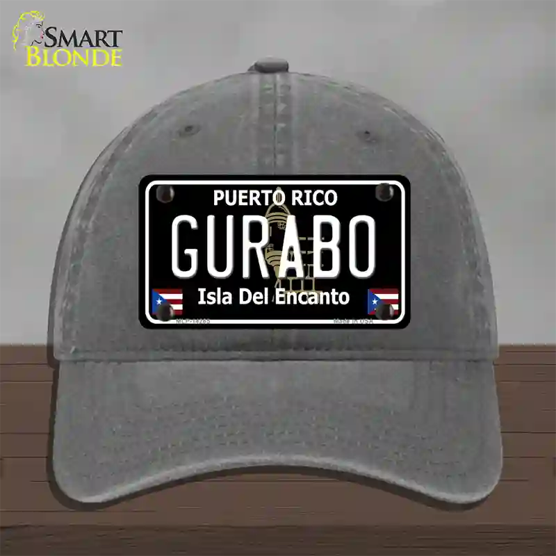 Gurabo Puerto Rico Black Novelty License Plate Hat Unconstructed Cotton / Charcoal