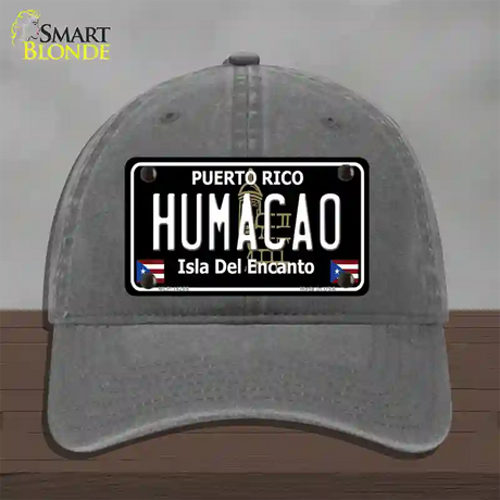 Humacao Puerto Rico Black Novelty License Plate Hat Unconstructed Cotton / Charcoal