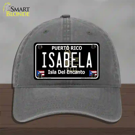 Isabela Puerto Rico Black Novelty License Plate Hat Unconstructed Cotton / Charcoal