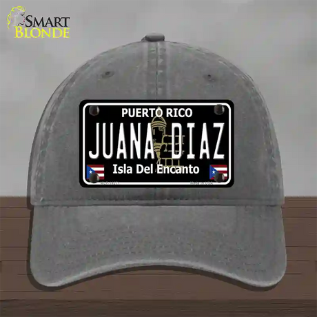 Juana Diaz Puerto Rico Black Novelty License Plate Hat Unconstructed Cotton / Charcoal