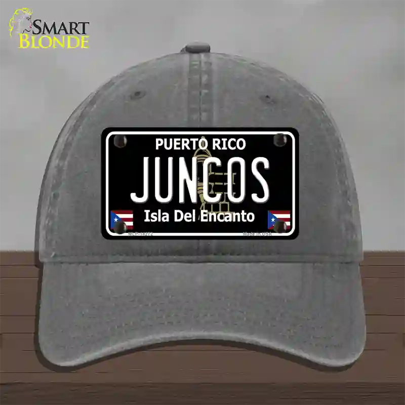 Juncos Puerto Rico Black Novelty License Plate Hat Unconstructed Cotton / Charcoal