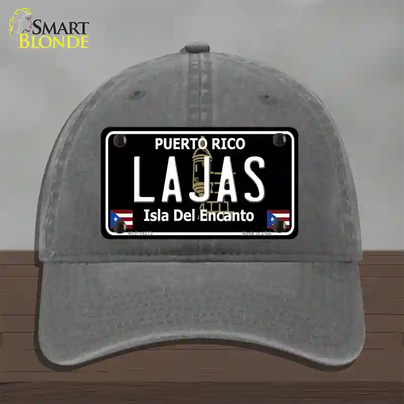 Lajas Puerto Rico Black Novelty License Plate Hat Unconstructed Cotton / Charcoal