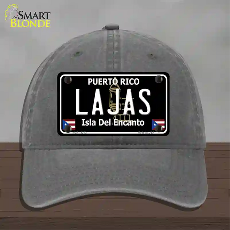 Lajas Puerto Rico Black Novelty License Plate Hat Unconstructed Cotton / Charcoal