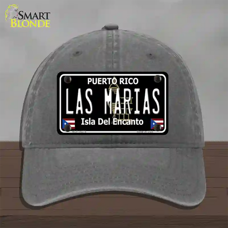 Las Marias Puerto Rico Black Novelty License Plate Hat Unconstructed Cotton / Charcoal