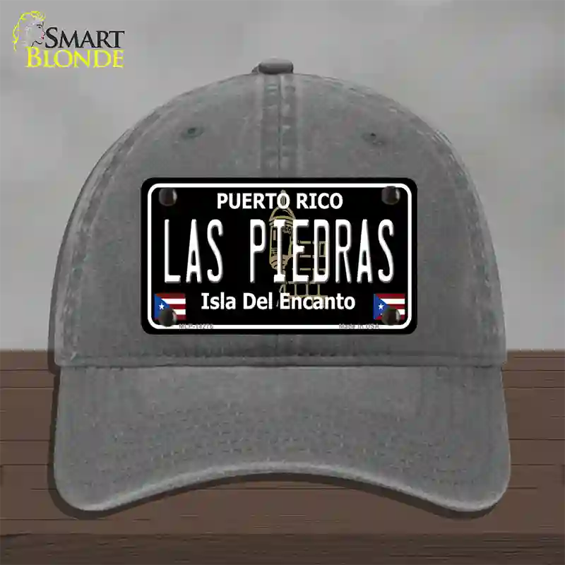 Las Piedras Puerto Rico Black Novelty License Plate Hat Unconstructed Cotton / Charcoal