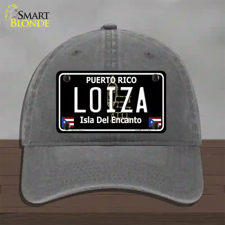 Loiza Puerto Rico Black Novelty License Plate Hat Unconstructed Cotton / Charcoal