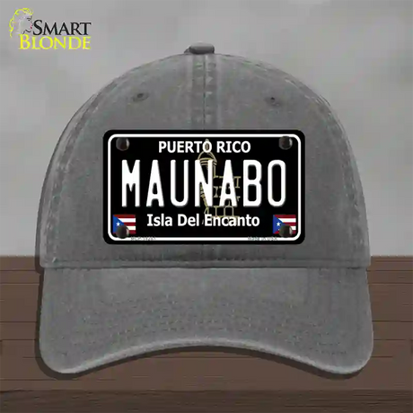 Maunabo Puerto Rico Black Novelty License Plate Hat Unconstructed Cotton / Charcoal