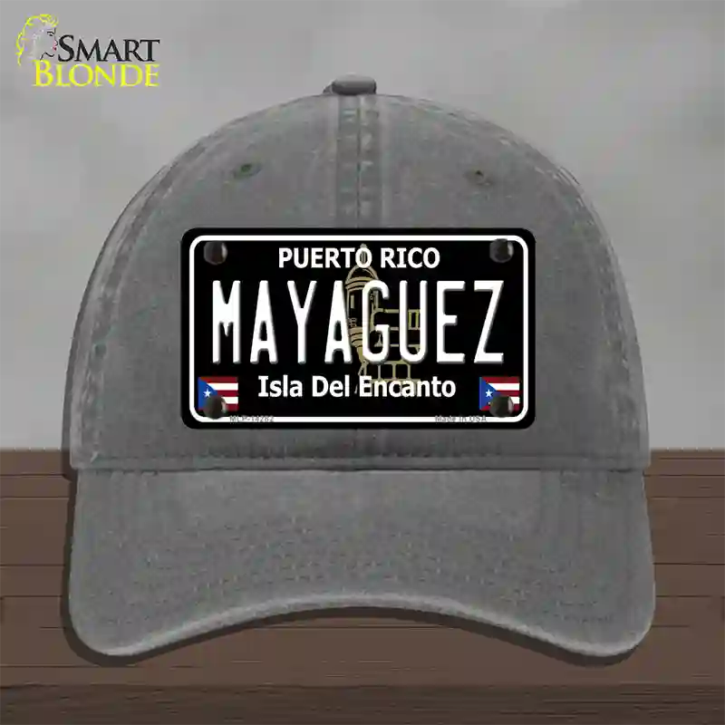 Mayaguez Puerto Rico Black Novelty License Plate Hat Unconstructed Cotton / Charcoal