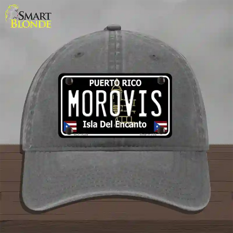 Morovis Puerto Rico Black Novelty License Plate Hat Unconstructed Cotton / Charcoal