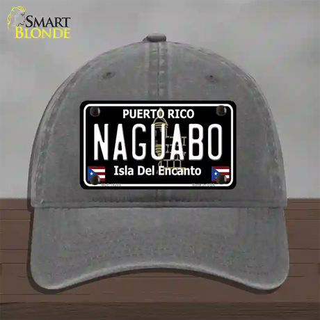 Naguabo Puerto Rico Black Novelty License Plate Hat Unconstructed Cotton / Charcoal