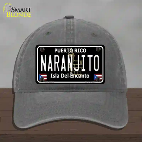 Naranjito Puerto Rico Black Novelty License Plate Hat Unconstructed Cotton / Charcoal