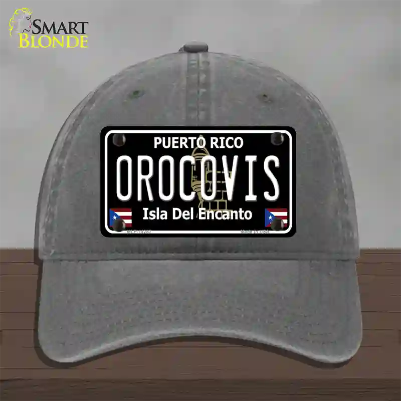 Orocovis Puerto Rico Black Novelty License Plate Hat Unconstructed Cotton / Charcoal