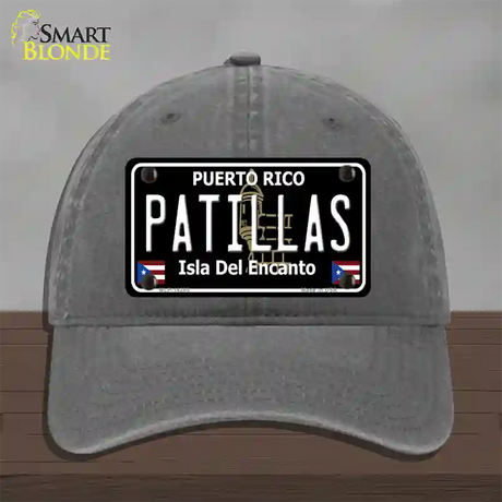 Patillas Puerto Rico Black Novelty License Plate Hat Unconstructed Cotton / Charcoal