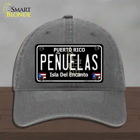 Penuelas Puerto Rico Black Novelty License Plate Hat Unconstructed Cotton / Charcoal