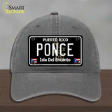 Ponce Puerto Rico Black Novelty License Plate Hat Unconstructed Cotton / Charcoal