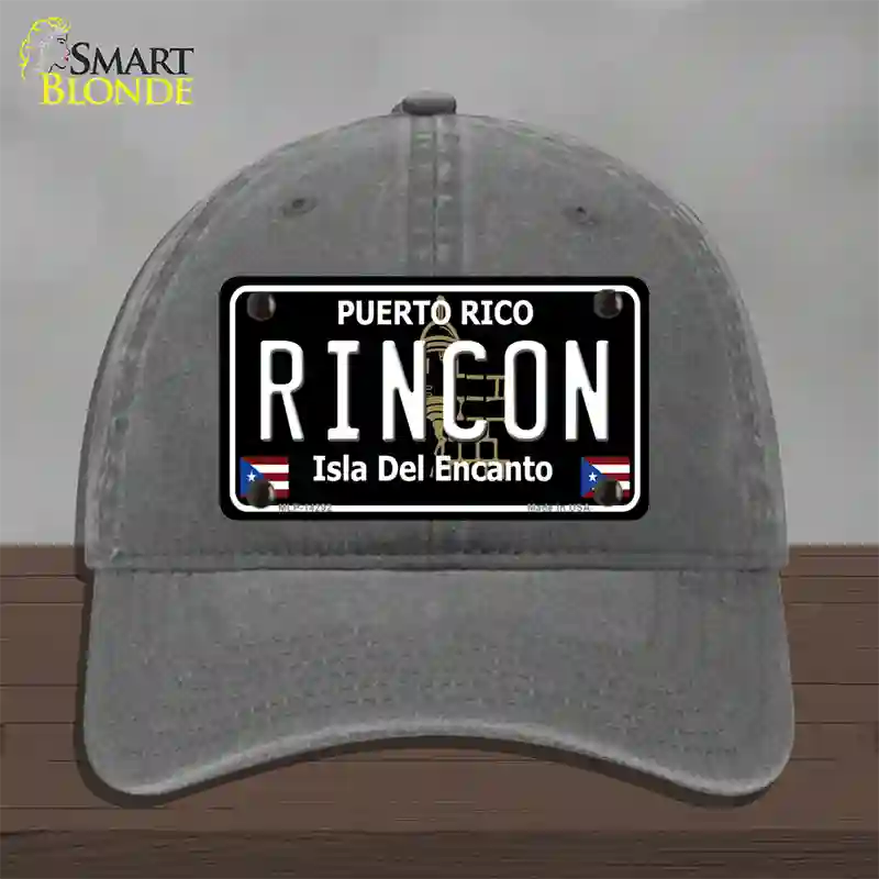 Rincon Puerto Rico Black Novelty License Plate Hat Unconstructed Cotton / Charcoal