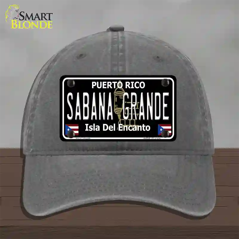 Sabana Grande Puerto Rico Black Novelty License Plate Hat Unconstructed Cotton / Charcoal