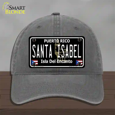 Santa Isabel Puerto Rico Black Novelty License Plate Hat Unconstructed Cotton / Charcoal