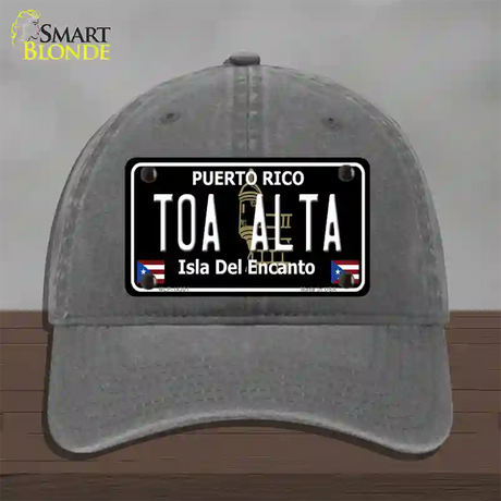 Toa Alta Puerto Rico Black Novelty License Plate Hat Unconstructed Cotton / Charcoal