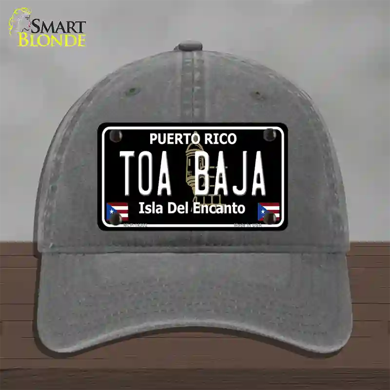 Toa Baja Puerto Rico Black Novelty License Plate Hat Unconstructed Cotton / Charcoal