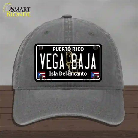 Vega Baja Puerto Rico Black Novelty License Plate Hat Unconstructed Cotton / Charcoal