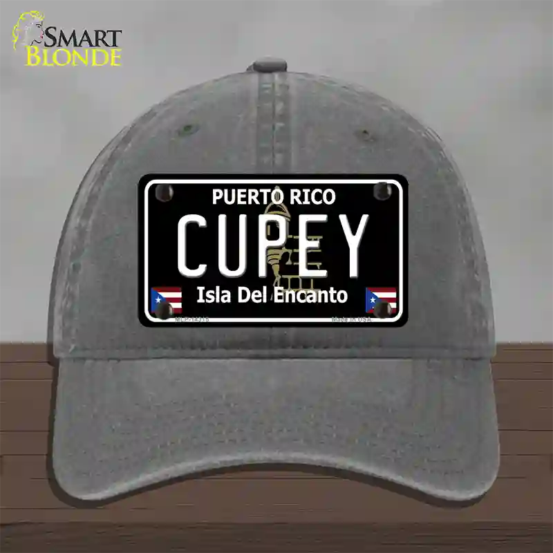 Cupey Puerto Rico Black Novelty License Plate Hat Unconstructed Cotton / Charcoal