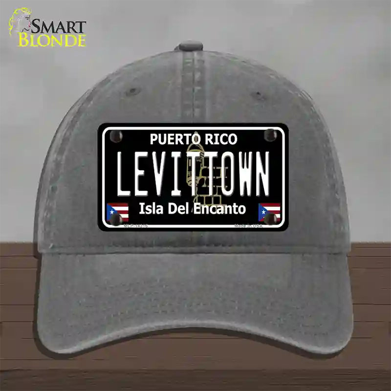 Levittown Puerto Rico Black Novelty License Plate Hat Unconstructed Cotton / Charcoal