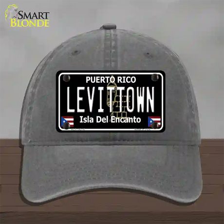 Levittown Puerto Rico Black Novelty License Plate Hat Unconstructed Cotton / Charcoal