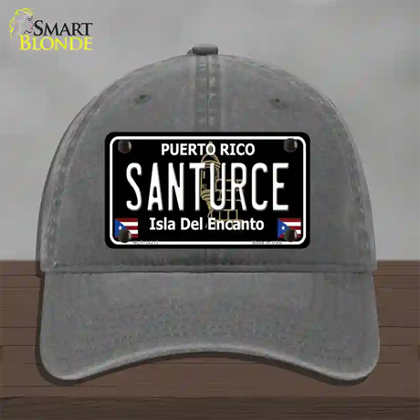 Santurce Puerto Rico Black Novelty License Plate Hat Unconstructed Cotton / Charcoal