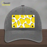 Yellow White Giraffe Novelty License Plate Hat Unconstructed Cotton / Charcoal