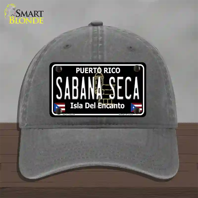 Sabana Seca Puerto Rico Black Novelty License Plate Hat Unconstructed Cotton / Charcoal