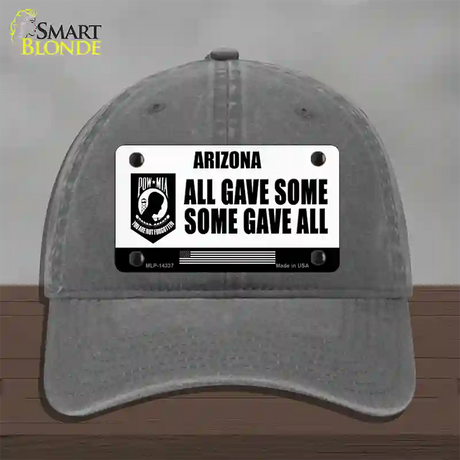 Arizona POW MIA Some Gave All Novelty License Plate Hat Unconstructed Cotton / Charcoal