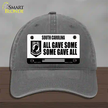 South Carolina POW MIA Some Gave All Novelty License Plate Hat Unconstructed Cotton / Charcoal