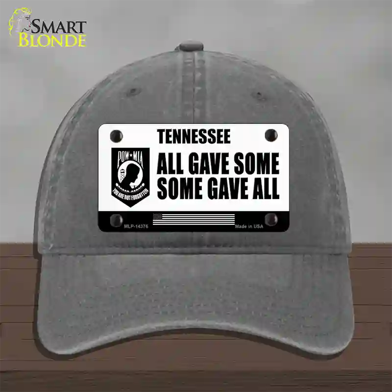 Tennessee POW MIA Some Gave All Novelty License Plate Hat Unconstructed Cotton / Charcoal