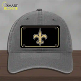 Fleur de lis Novelty License Plate Hat Unconstructed Cotton / Charcoal