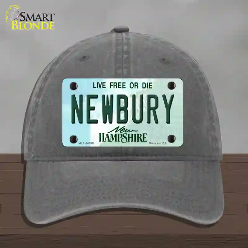 Newbury New Hampshire Novelty License Plate Hat Unconstructed Cotton / Charcoal