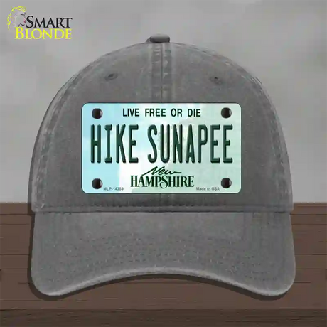 Hike Sunapee New Hampshire Novelty License Plate Hat Unconstructed Cotton / Charcoal