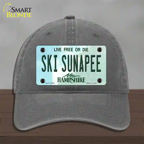 Ski Sunapee New Hampshire Novelty License Plate Hat Unconstructed Cotton / Charcoal