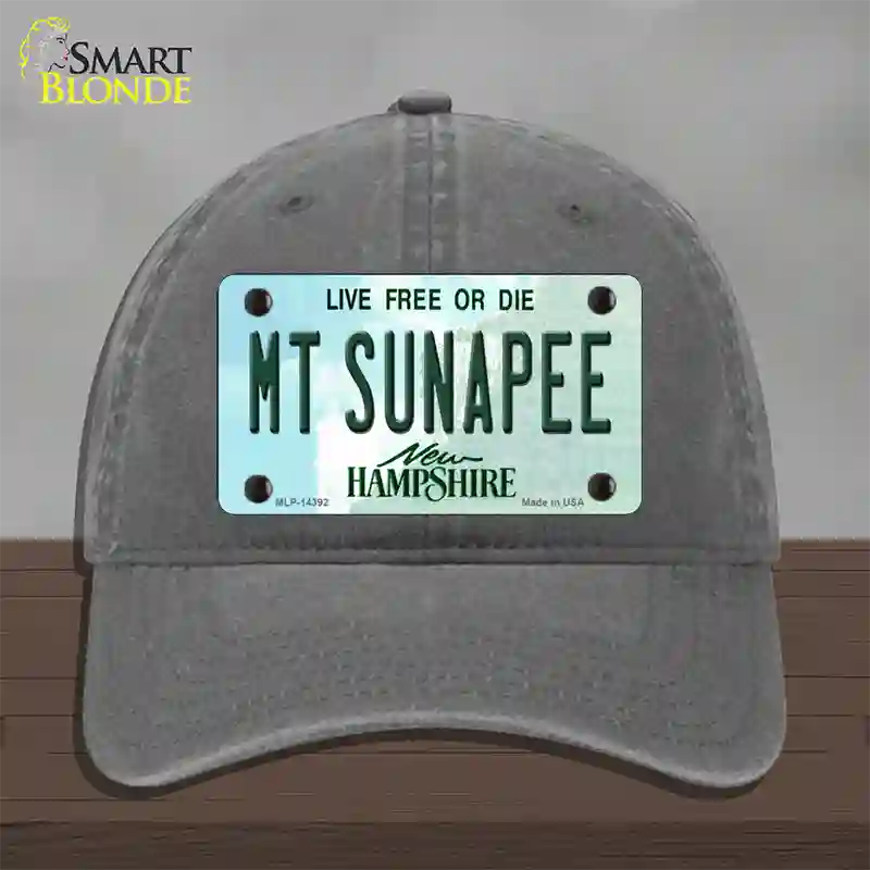 Mount Sunapee New Hampshire Novelty License Plate Hat Unconstructed Cotton / Charcoal