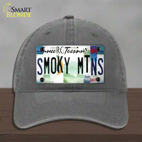 Smoky Mountains License Plate Art Novelty License Plate Hat Unconstructed Cotton / Charcoal