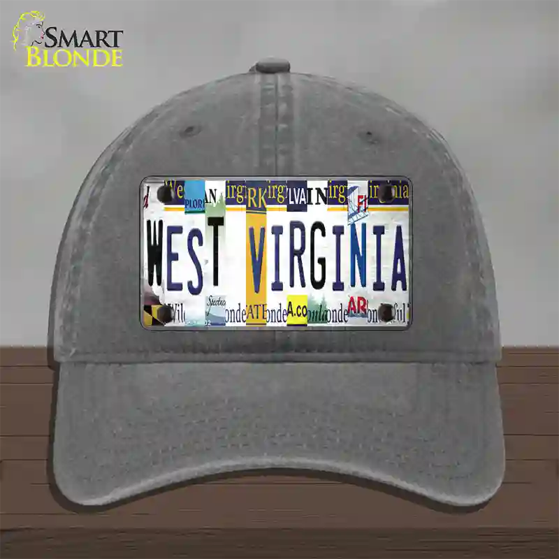 West Virginia License Plate Art Novelty License Plate Hat Unconstructed Cotton / Charcoal